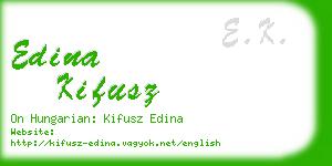 edina kifusz business card